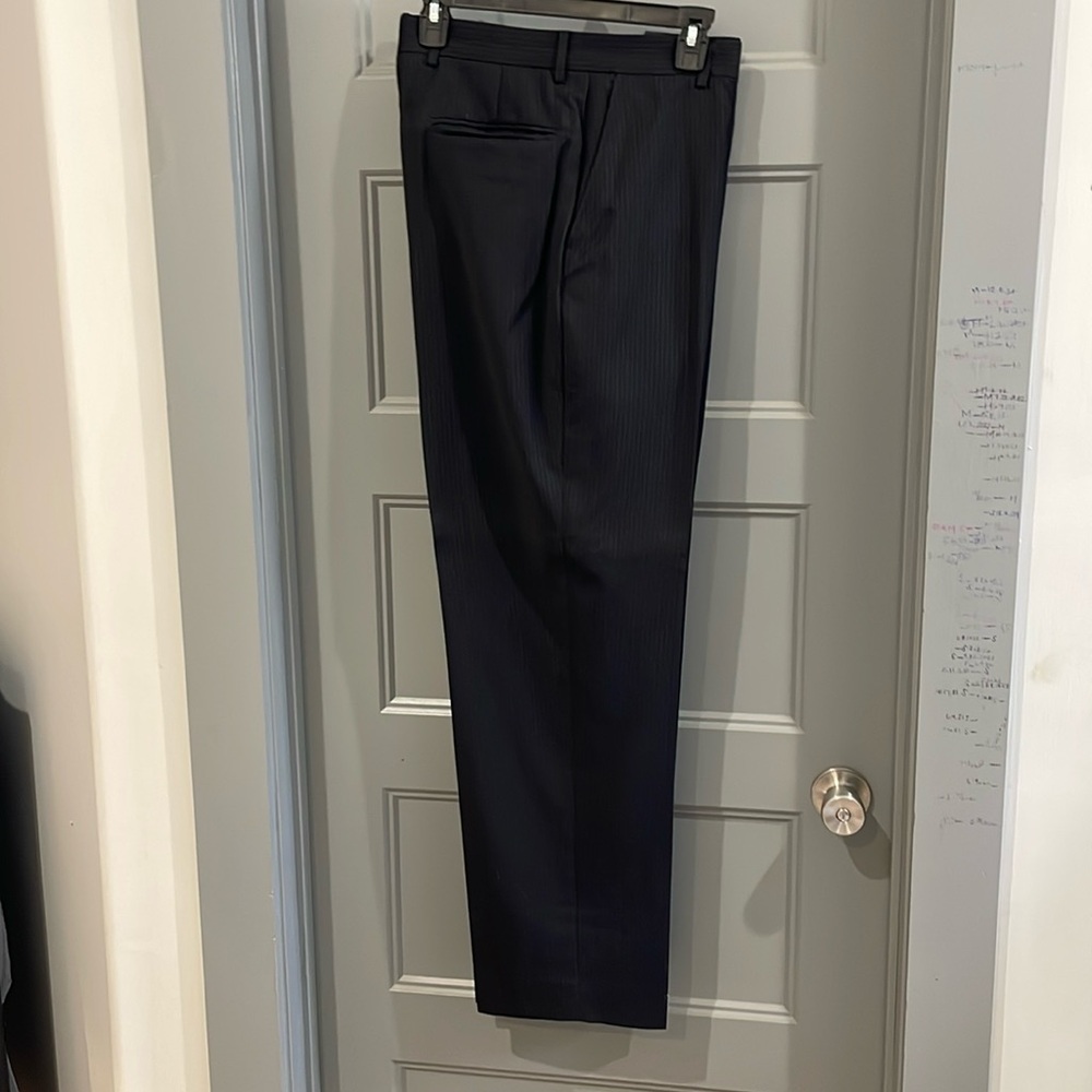 Mens black striped dress pantss